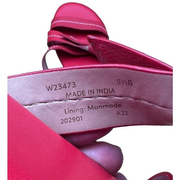 Cole Haan Grandseries Leather Strappy Flat Sandals Size 9.5 Red Cloudfeel Soft - Picture 7 of 8